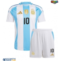 Otroški Nogometni dresi Argentina Lionel Messi #10 Domači Copa America 2024 Kratek Rokav (+ Kratke hlače)